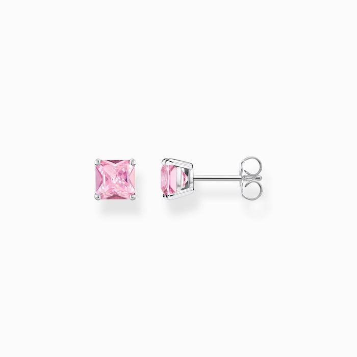 Thomas Sabo Ladies Sterling Silver Pink Stone Stud Earrings