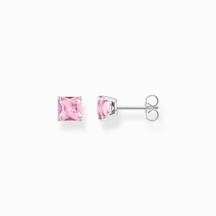 Thomas Sabo Ladies Sterling Silver Pink Stone Stud Earrings