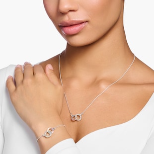 Thomas Sabo Ladies Sterling Silver Multi Stone Link Necklace