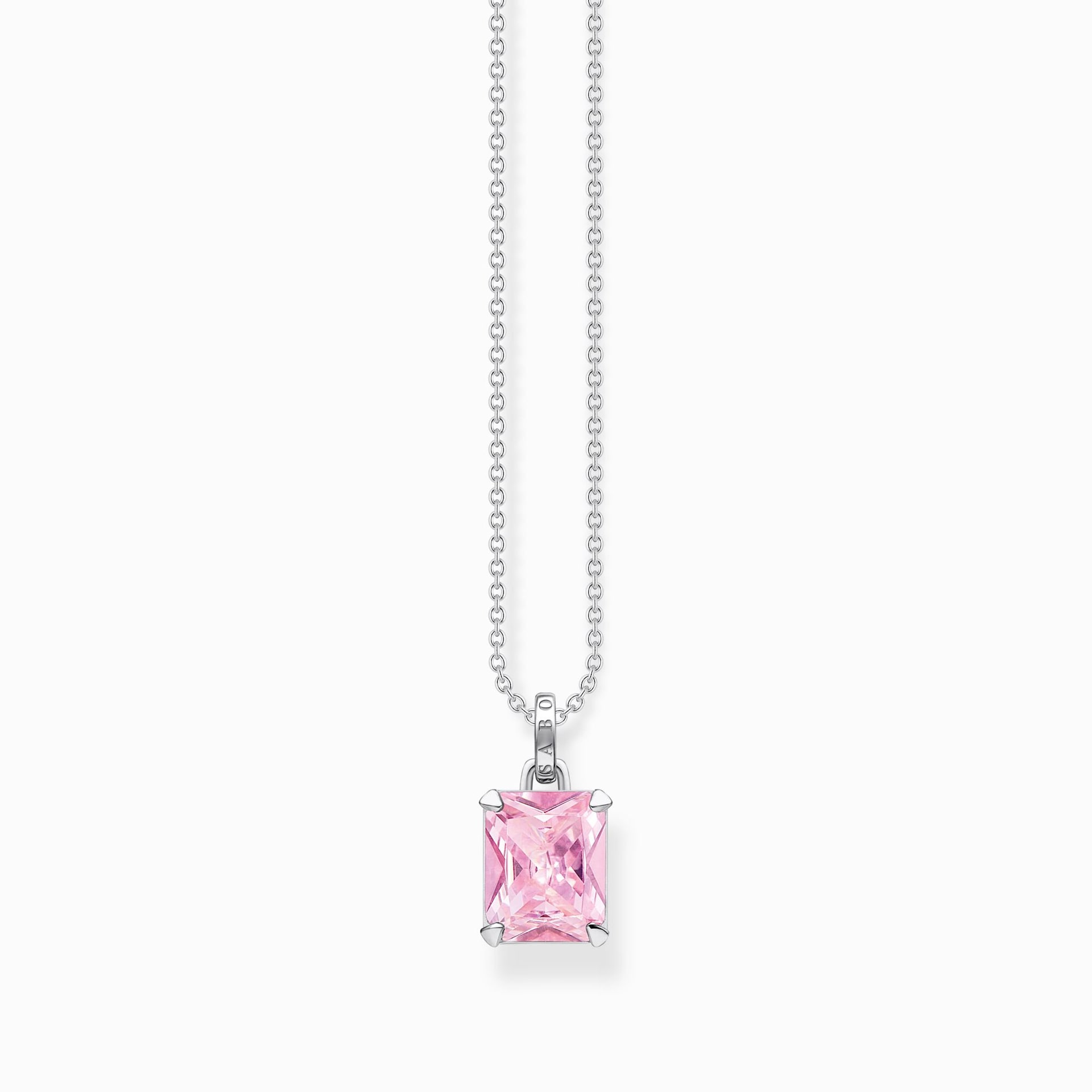 Thomas Sabo Ladies Sterling Silver Pink Stone Necklace