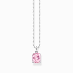 37300742 - Ladies Sterling Silver Pink Stone Necklace