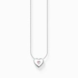 Thomas Sabo Ladies Sterling Silver Heart Shaped Pink Stone Necklace