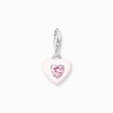 Thomas Sabo Ladies Sterling Silver Heart Shaped Pink Stone Charm Pendant
