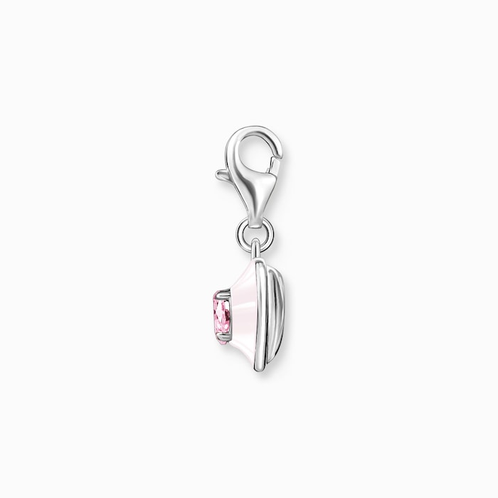 Thomas Sabo Ladies Sterling Silver Heart Shaped Pink Stone Charm Pendant