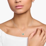 Thomas Sabo Ladies Sterling Silver Octagon Shaped Green Stone Necklace