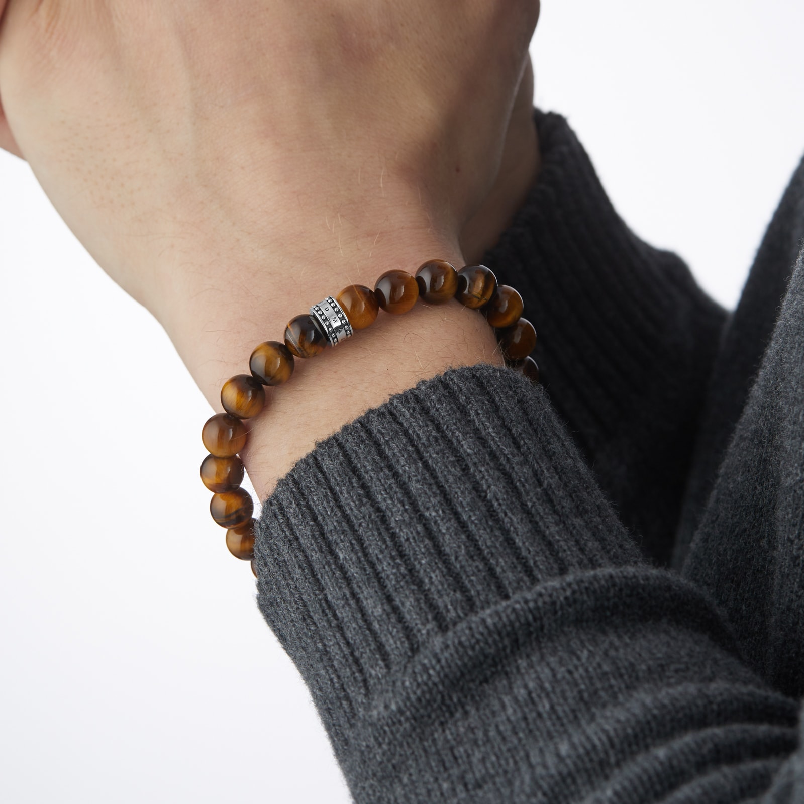 Thomas Sabo Rebel at Heart Mens Tigers Eye Bracelet - 19cm