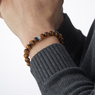Thomas Sabo Rebel at Heart Mens Tigers Eye Bracelet - 19cm