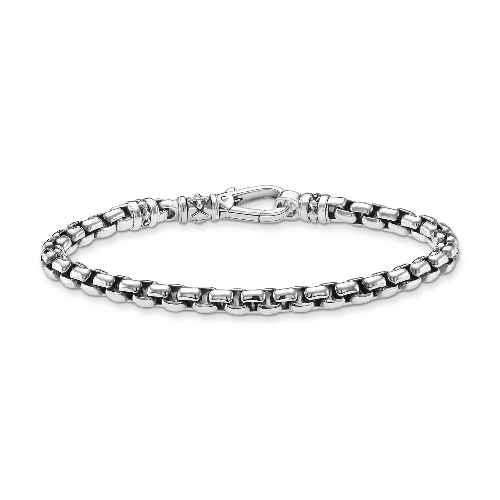 Thomas Sabo Rebel at Heart Mens Venezia Blackened Silver Bracelet - 20cm