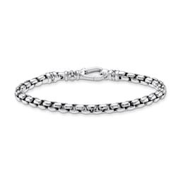 37300752 - Rebel at Heart Mens Venezia Blackened Silver Bracelet - 20cm