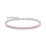 Thomas Sabo Sterling Silver Pink Cubic Zirconia Tennis Bracelet