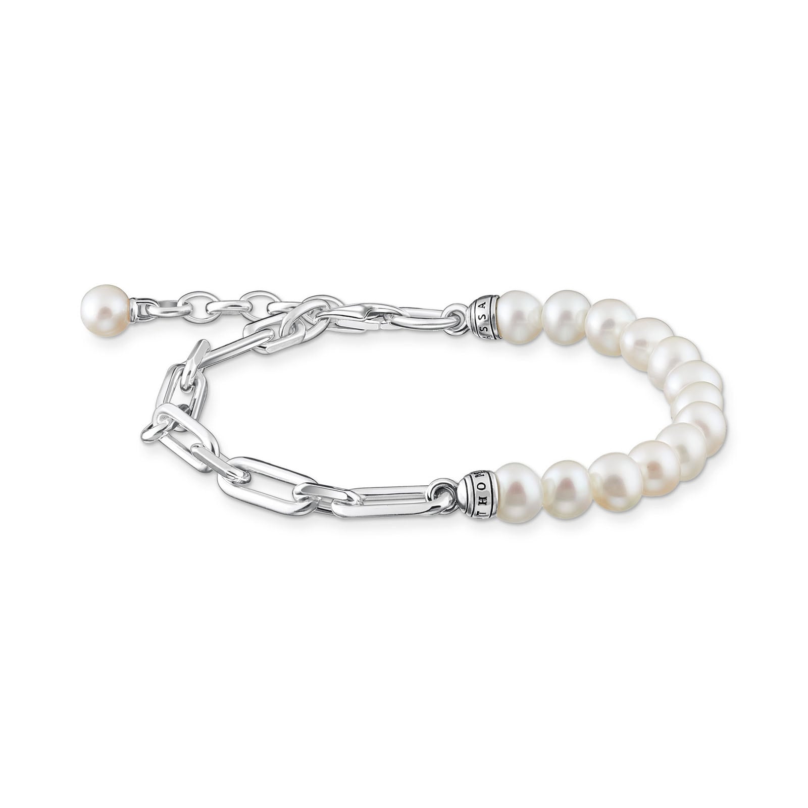 Thomas Sabo Sterling Silver Links and Pearl Bracelet