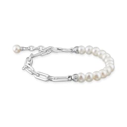 37300756 - Sterling Silver Links and Pearl Bracelet