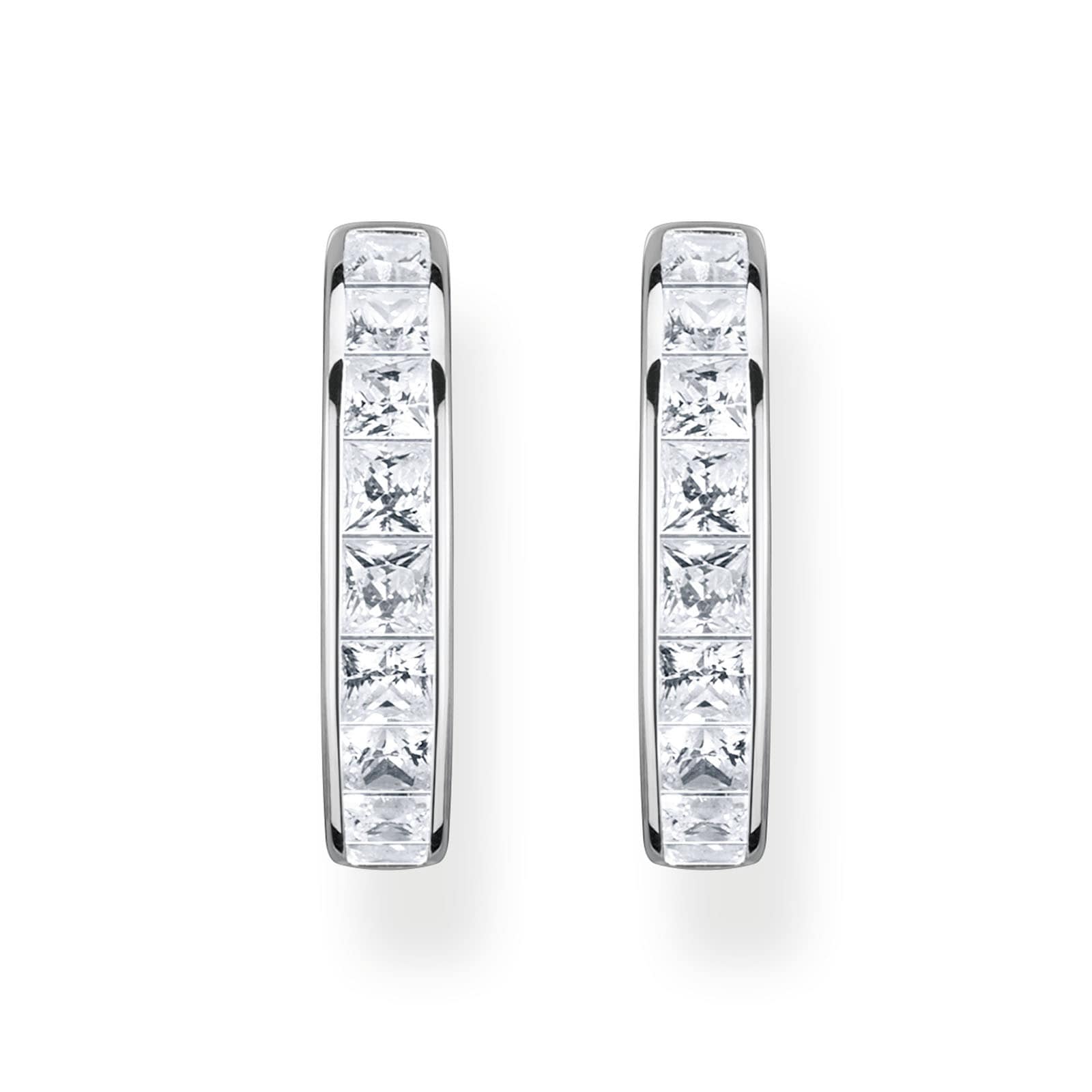 Thomas Sabo Sterling Silver Pink Cubic Zirconia Hoop Earrings