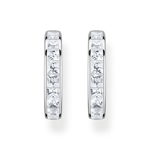 Thomas Sabo Sterling Silver Pink Cubic Zirconia Hoop Earrings