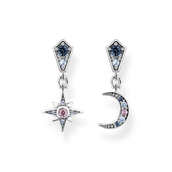 Thomas Sabo Sterling Silver Star & Moon Zirconia Earrings