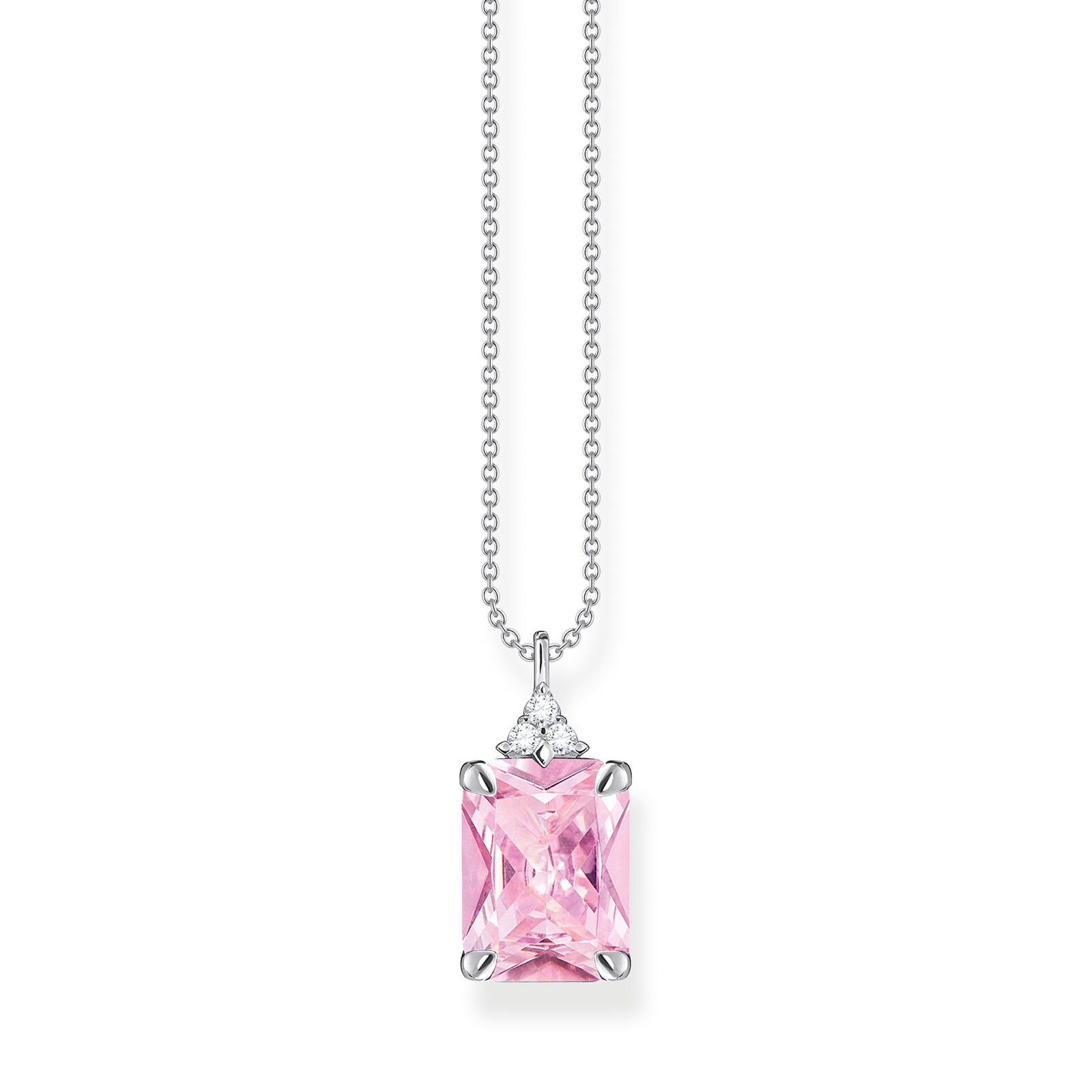 Thomas Sabo Sterling Silver Pink Cubic Zirconia Necklace Thomas Sabo Sterling Silver Pink Cubic Zirconia Necklace