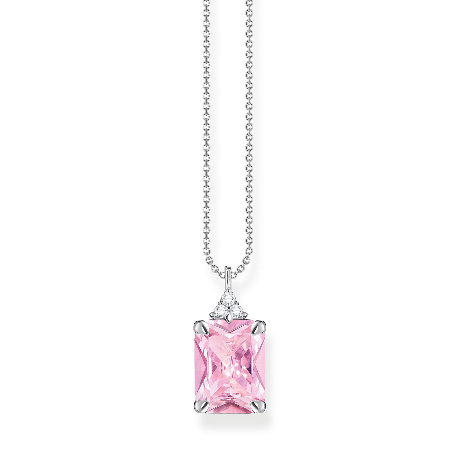 Thomas Sabo Sterling Silver Pink Cubic Zirconia Necklace