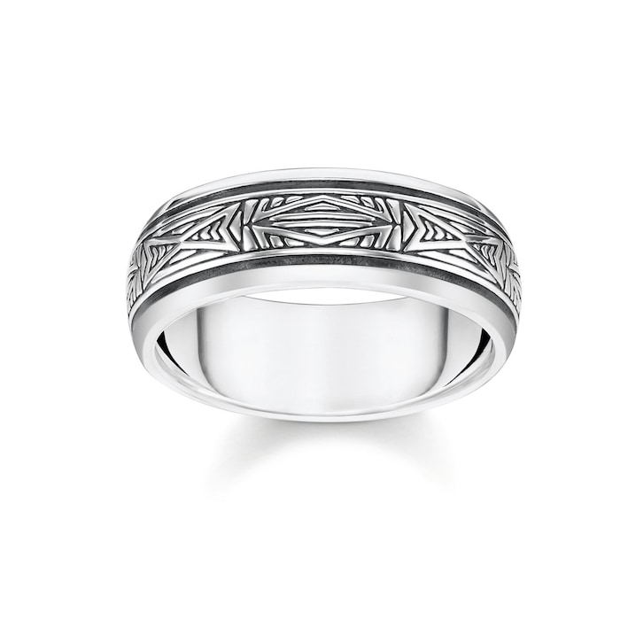 Thomas Sabo Rebel at Heart Mens Sterling Silver Ring - Ring Size I