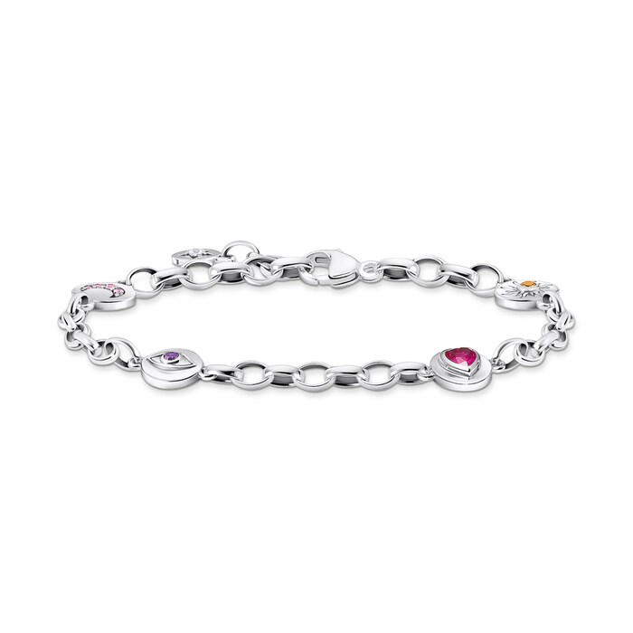 Thomas Sabo Sterling Silver Multi Stone Link Bracelet