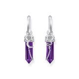 Thomas Sabo Sterling Silver Imitation Amethyst Hoop Earrings