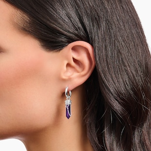 Thomas Sabo Sterling Silver Imitation Amethyst Hoop Earrings