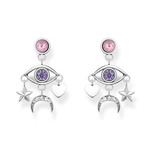 Thomas Sabo Sterling Silver Multi Stone Eye Drop Earrings