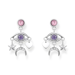 37300774 - Sterling Silver Multi Stone Eye Drop Earrings