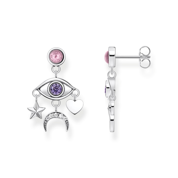 Thomas Sabo Sterling Silver Multi Stone Eye Drop Earrings