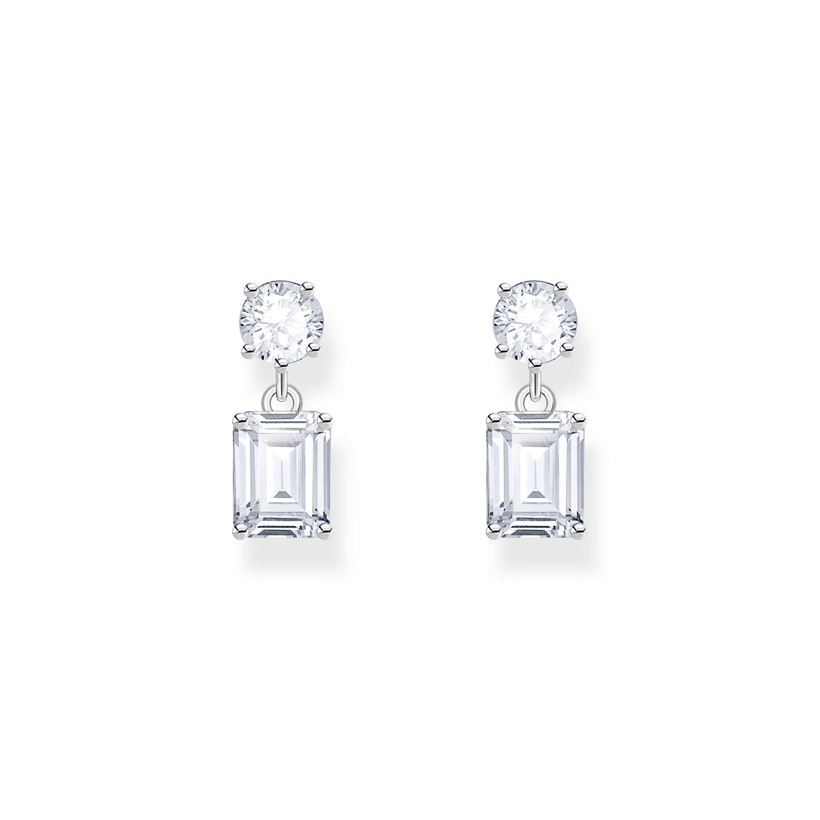 Thomas Sabo Sterling Silver Cubic Zirconia Mixed Cut Drop Earrings
