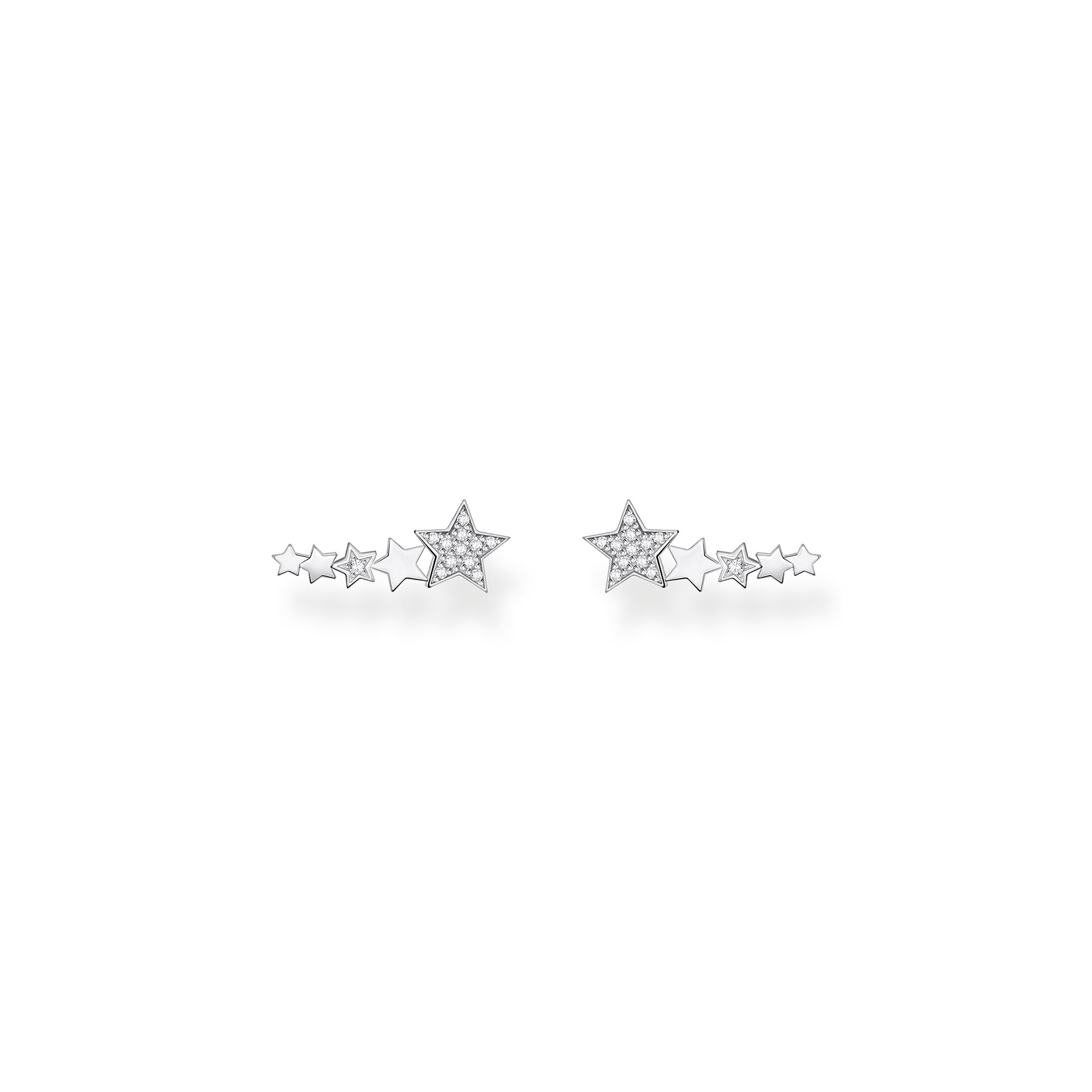 Sterling Silver Cubic Zirconia Stone Star Ear Climber