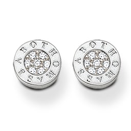37300792 - Sterling Silver White Pave Stud Earrings