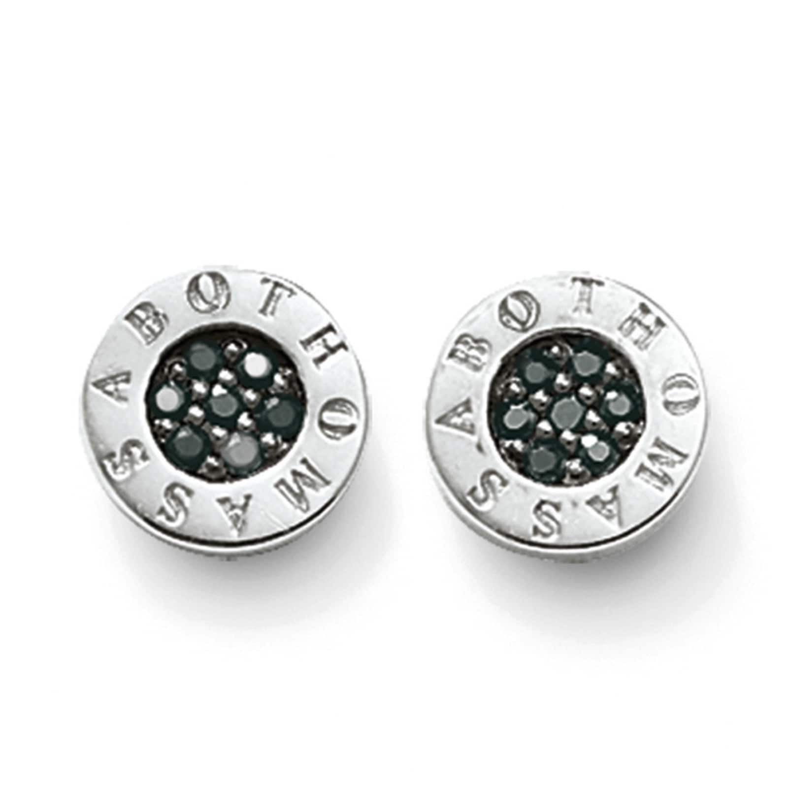 Thomas Sabo Sterling Silver Black Pave Stud Earrings