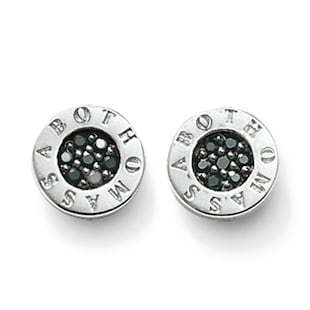 Thomas Sabo Sterling Silver Black Pave Stud Earrings