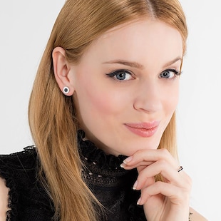 Thomas Sabo Sterling Silver Black Pave Stud Earrings