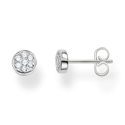 37300795 - Sterling Silver White Pave Stud Earrings
