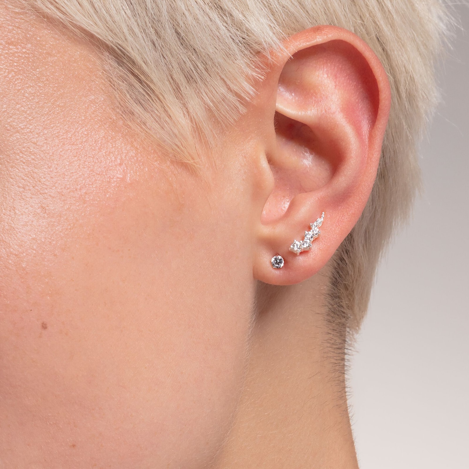 Thomas Sabo Sterling Silver Cubic Zirconia Star Climber Earrings