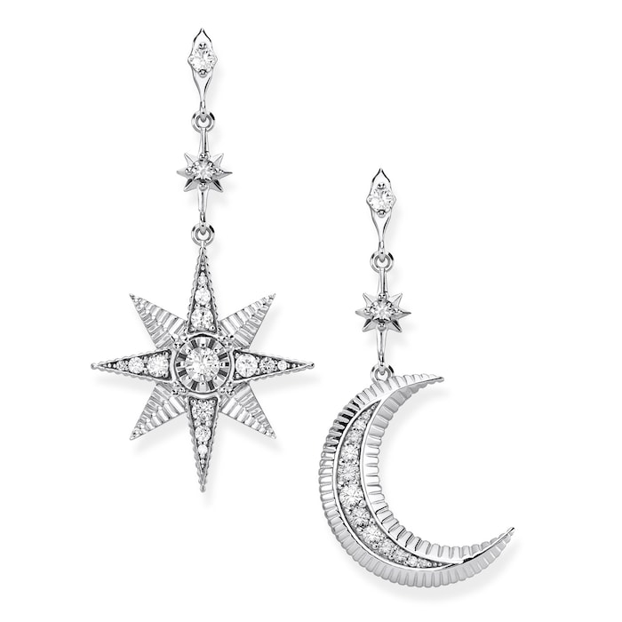 Thomas Sabo Sterling Silver Cubic Zirconia Moon & Star Earrings