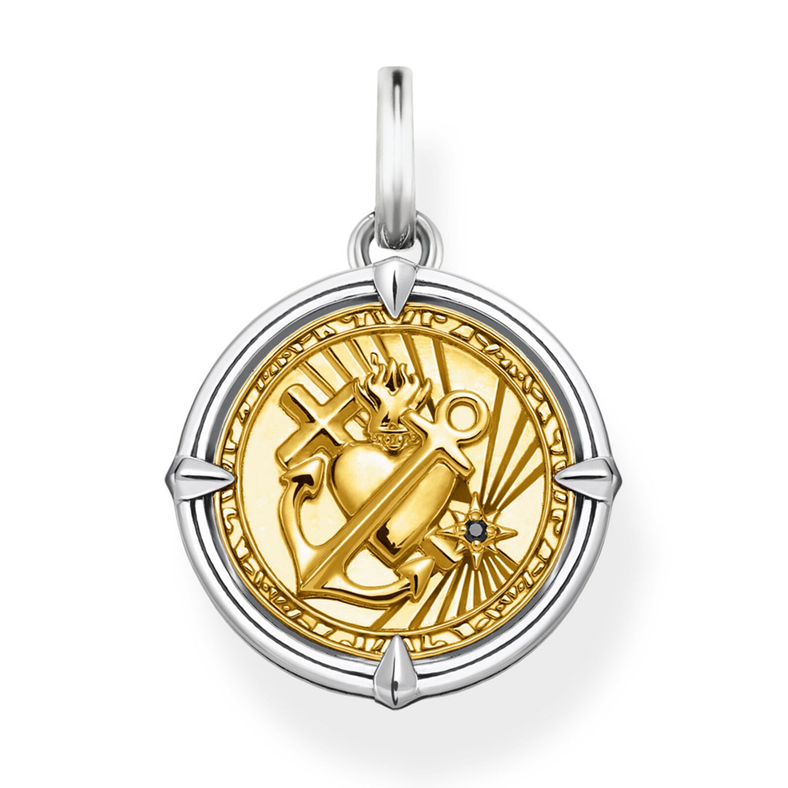 Thomas Sabo Mens Yellow Gold Coloured Cubic Zirconia Pendant
