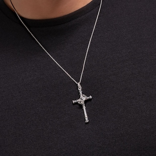 Thomas Sabo Mens Sterling Silver Cubic Zirconia Cross Pendant