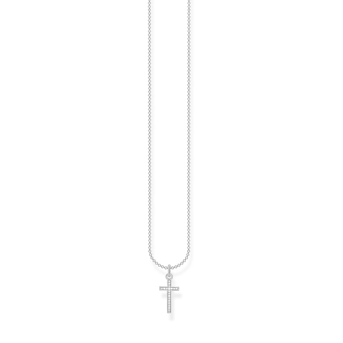 Thomas Sabo Sterling Silver Cubic Zirconia 38-45cm Cross Pendant