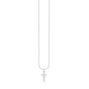 Thomas Sabo Sterling Silver Cubic Zirconia 38-45cm Cross Pendant