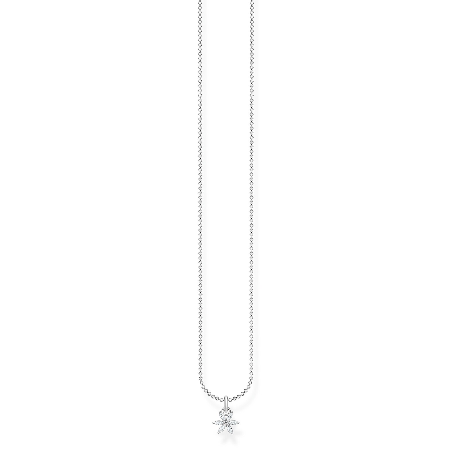 Thomas Sabo Sterling Silver Cubic Zirconia 38-45cm Flower Pendant