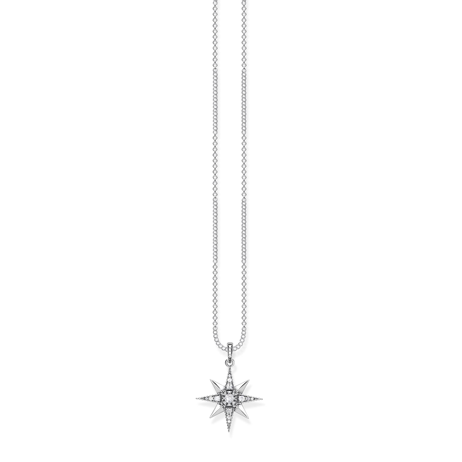 Thomas Sabo Sterling Silver Cubic Zirconia 40-45cm Star Pendant