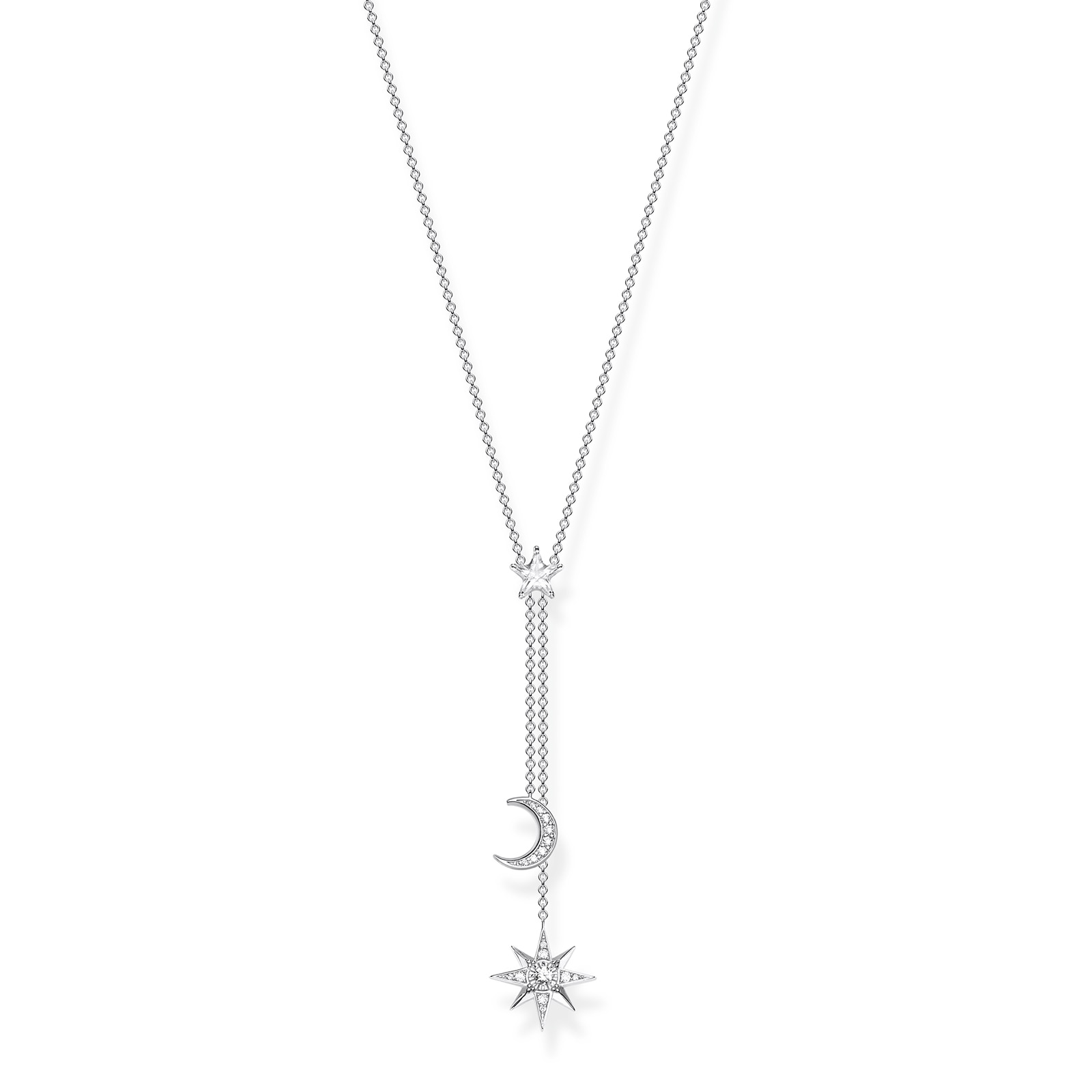 Thomas Sabo Sterling Silver Cubic Zirconia 40-45cm Cosmo Pendant