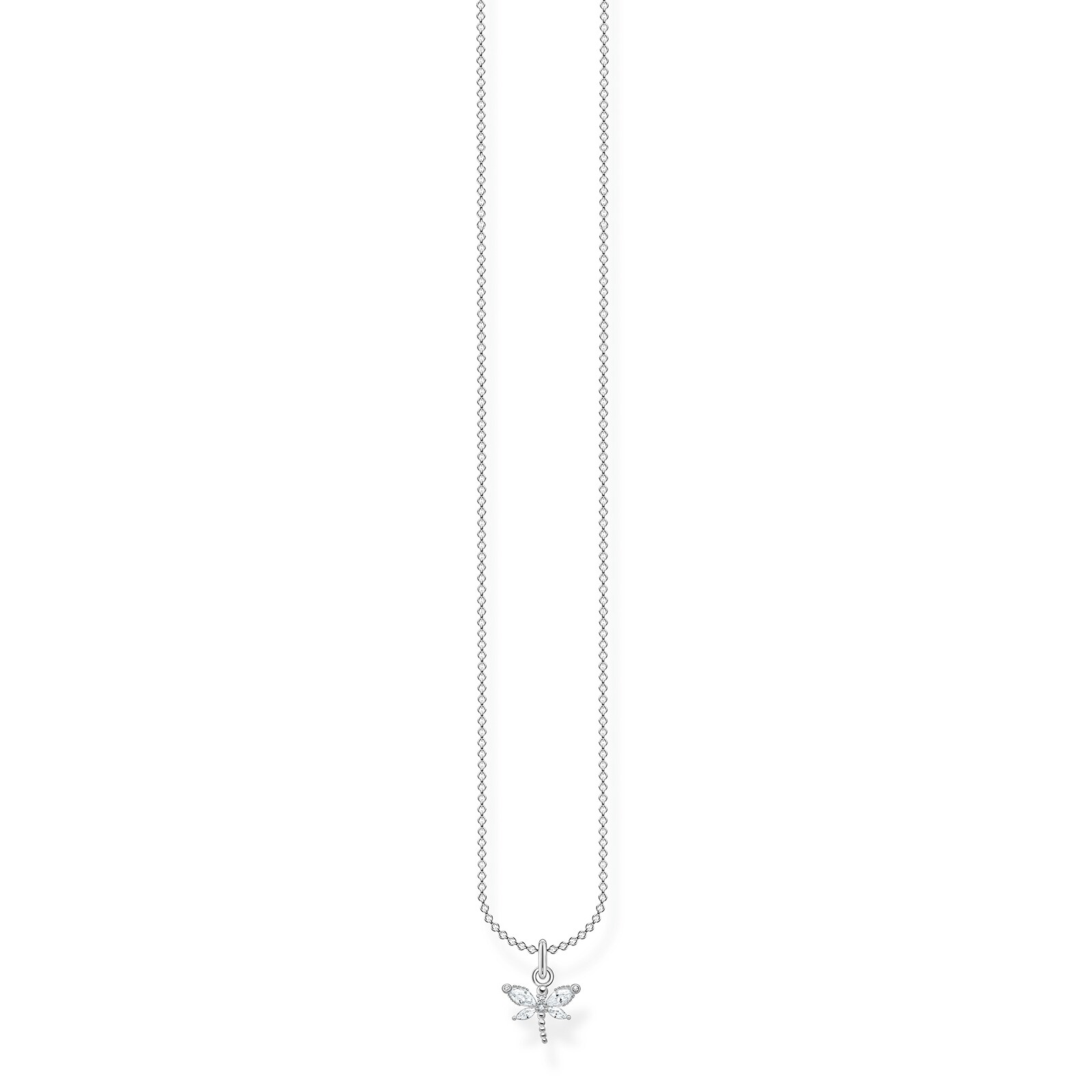 Thomas Sabo Sterling Silver Cubic Zirconia 38-45cm Dragonfly Pendant