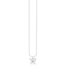 37300824 - Sterling Silver Cubic Zirconia 38-45cm Large Butterfly Pendant