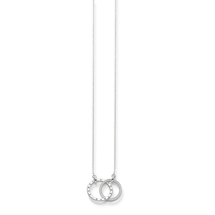Thomas Sabo Sterling Silver Cubic Zirconia 55-60cm Interlocking Necklace