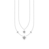 Thomas Sabo Sterling Silver Cubic Zirconia  40-45cm Row Star Necklace