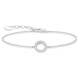 37300844 - Sterling Silver Cubic Zirconia 16-19cm Circle Bracelet