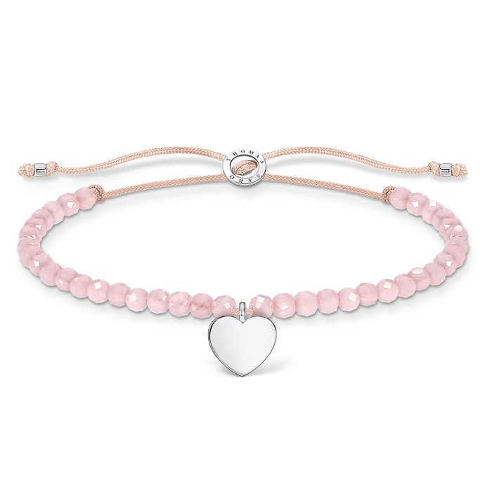 Thomas Sabo Sterling Silver Pink Bead 13-20cm Bracelet